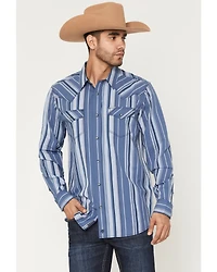 Moonshine Spirit Men's Bloom Striped Long Sleeve Snap Western Shirt