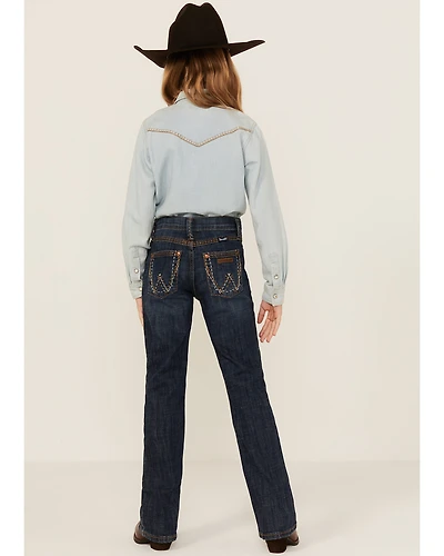 Wrangler Retro Girls' Denver Medium Wash Regular Fit Mid Rise Bootcut Jeans