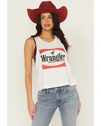 Wrangler Women's Logo Sleeveless Graphic Muscle Tank
