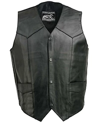 Milwaukee Leather Men's Classic Snap Front Biker Vest - Big