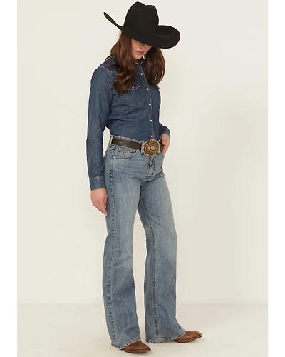Cinch Women's Tatum Medium Wash High Rise Easy Fit Trouser Jeans