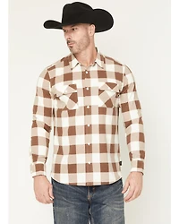 Brothers and Sons Men's Kent Double Knit Plaid Print Long Sleeve Button-Down Stretch Western Shirt