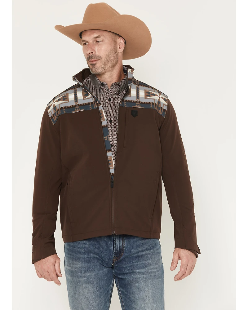RANK 45® Men's Cheneka 2.0 Colorblock Southwestern Print Softshell Jacket