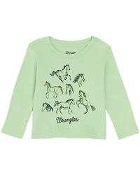 Wrangler Toddler Girls' Horse Long Sleeve Graphic Tee