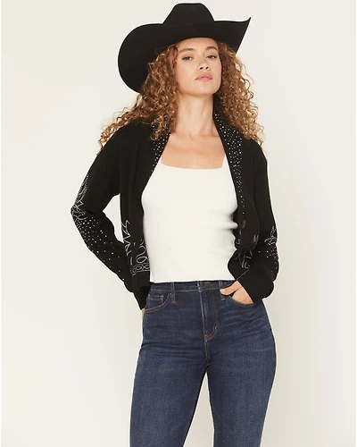 Idyllwind Women's Pierce Embellished Cropped Button-Down Sweater
