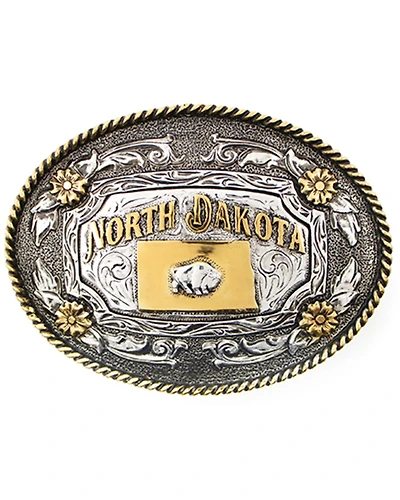 Cody James Men's Oval Two-tone North Dakota Belt Buckle