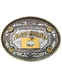 Cody James Men's Oval Two-tone North Dakota Belt Buckle