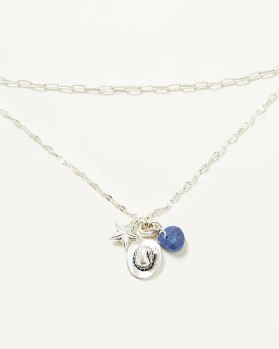 Lainey Wilson Women's Country Cool Hat Charm Layered Necklace