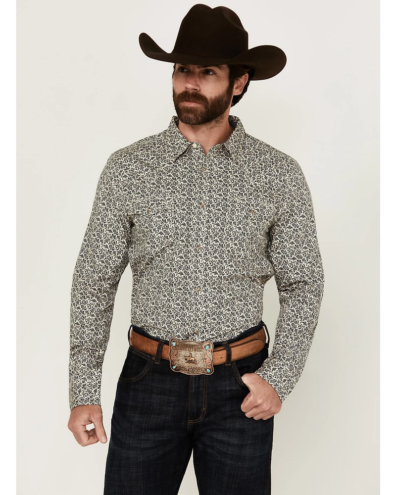Cody James Men's Hunter Paisley Print Long Sleeve Snap Western Shirt - Tall