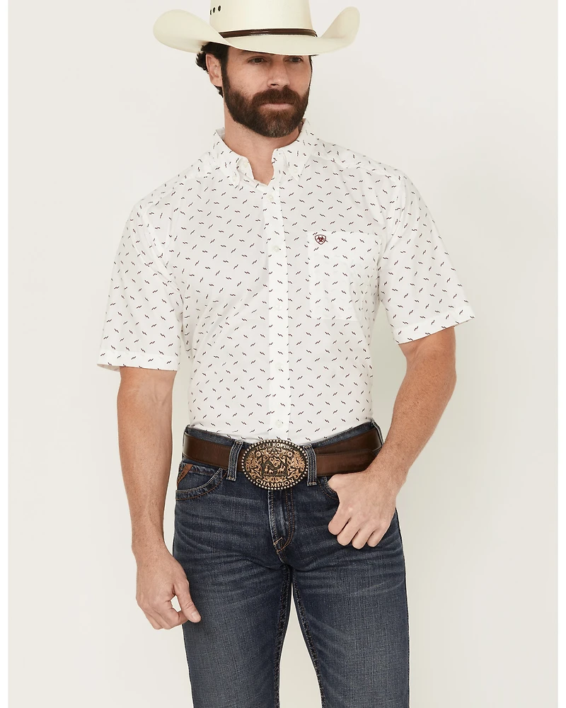 Ariat Men's Grant Geo Print Short Sleeve Button-Down Western Shirt