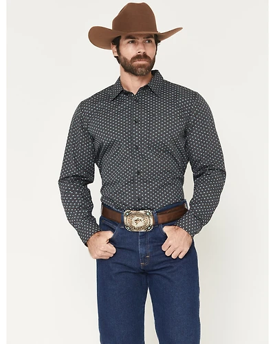Gibson Trading Co Men's Moonflower Floral Geo Print Long Sleeve Button-Down Western Shirt