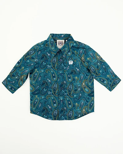 Cinch Infant Boys' Paisley Print Long Sleeve Button-Down Western Shirt
