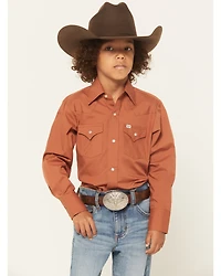 Ely Walker Boys' Solid Long Sleeve Snap Western Shirt
