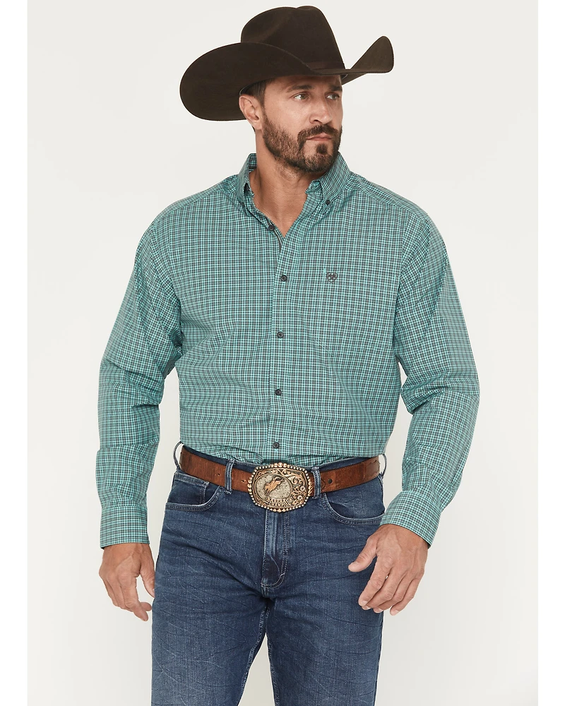 Ariat Men's Pro Series Brooks Plaid Print Long Sleeve Button-Down Stretch Western Shirt