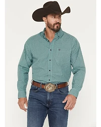 Ariat Men's Pro Series Brooks Plaid Print Long Sleeve Button-Down Stretch Western Shirt