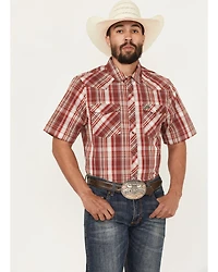 Kimes Ranch Men's Wabasa Plaid Print Short Sleeve Pearl Snap Performance Western Shirt