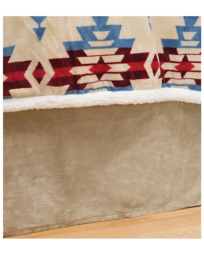 Carstens Home Solid Cream & Khaki Plush Velvet Bed Skirt - King Size