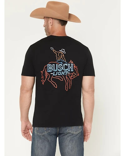 Buckwear Men's Busch Light Neon Cowboy Short Sleeve Graphic T-Shirt