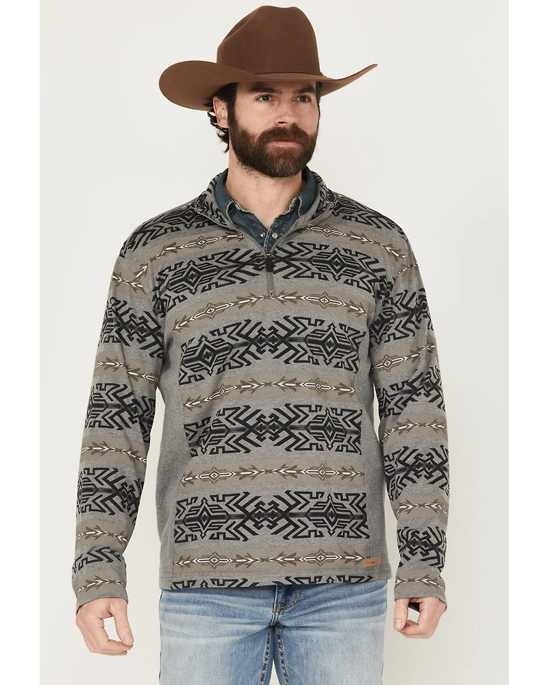 Powder River Outfitters by Panhandle Men's Pro Southwestern 1/4 Zip Henley Long Sleeve Shirt