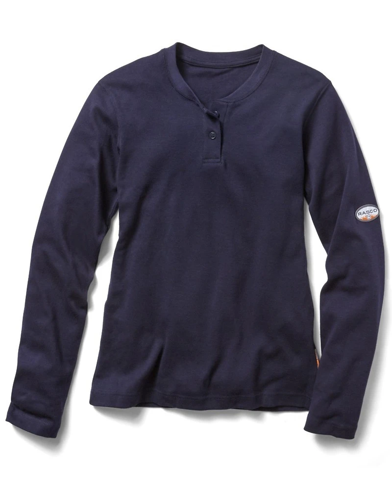 Rasco Women's FR Henley Long Sleeve Work Shirt