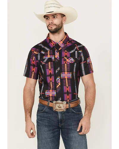 Rock & Roll Denim Men's Boot Barn Exclusive TEK Southwestern Striped Short Sleeve Snap Shirt