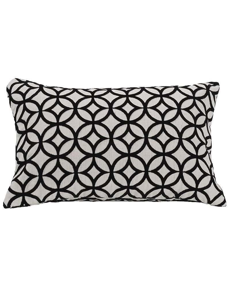 HiEnd Accents Black Augusta Cutted Velvet Pillow