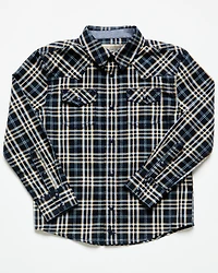 Cody James Toddler Boys' Warriors Way Plaid Print Long Sleeve Snap Western Shirt