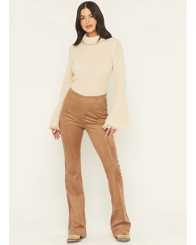 Shyanne Women's Faux Suede Studded Flare Pants