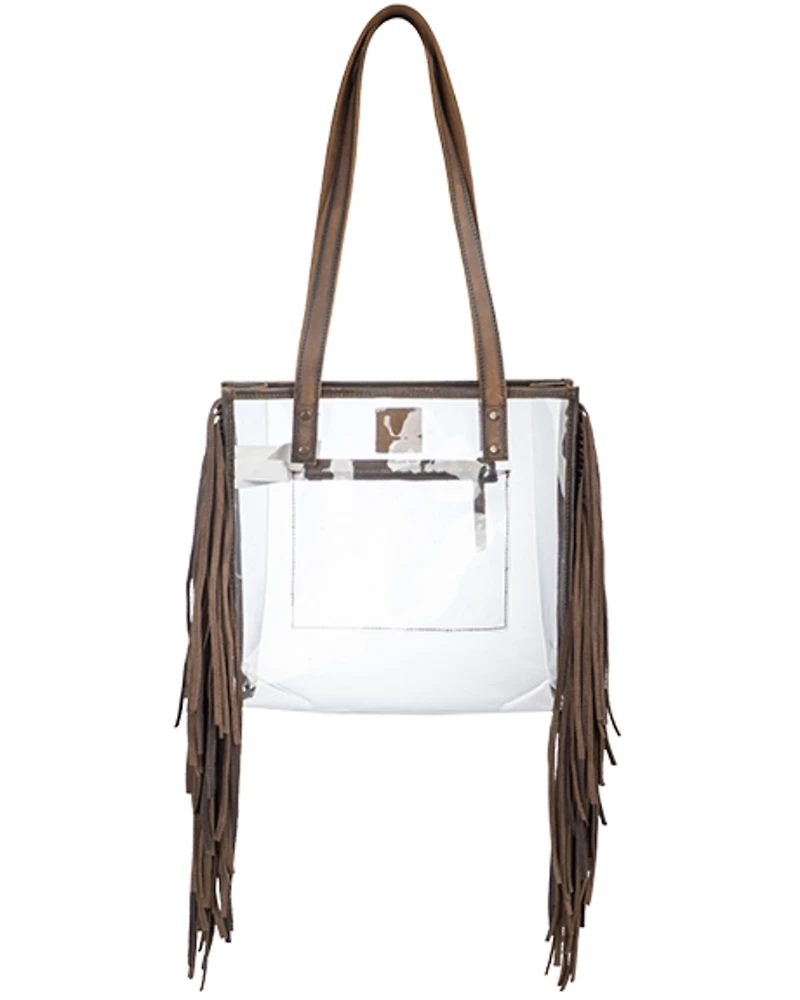 STS Ranchwear By Carroll Women's Clear Stadium Fringe Tote Bag