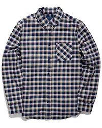 United By Blue Men's Organic Plaid Long Sleeve Western Flannel Shirt
