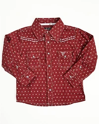 Cowboy Hardware Toddler Boys' Geo Print Long Sleeve Pearl Snap Western Shirt