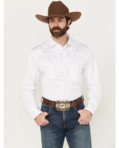 Scully Men's Embroidered Gunfighter Long Sleeve Pearl Snap Western Shirt