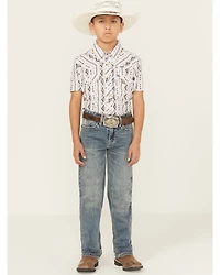 Hooey X Rock & Roll Denim Boys' Medium Wash Step Bootcut Stretch Jeans