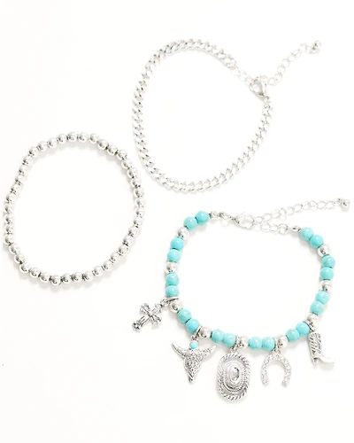 Shyanne Women's Beaded Charm Bracelet Set - 3 Piece