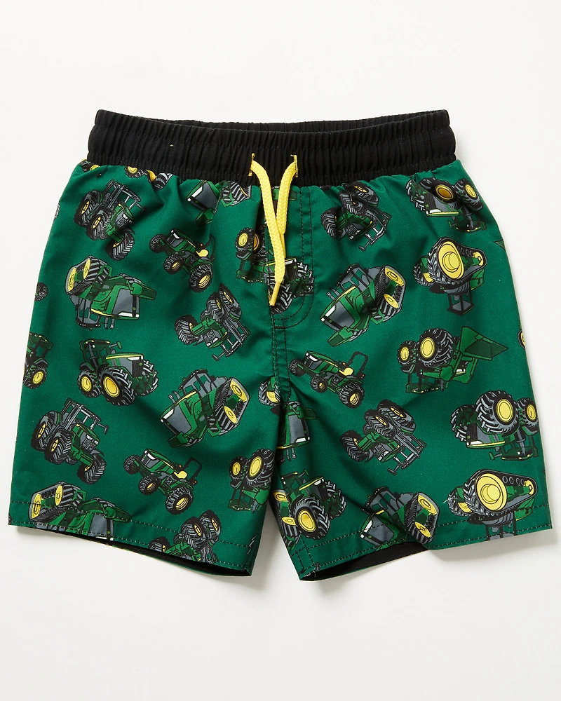John Deere Toddler Boys' Tractor Print Swim Trunks