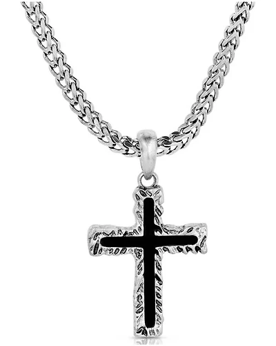 Montana Silversmiths Men's Roughstock Cross Necklace