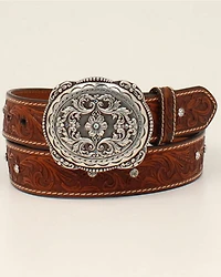 Shyanne Women's Floral Tooling Scroll Belt