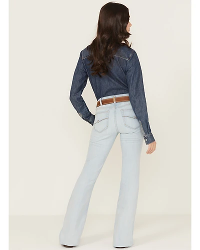 Ariat Women's June Light Wash Perfect Rise Flare Stretch Denim Jeans