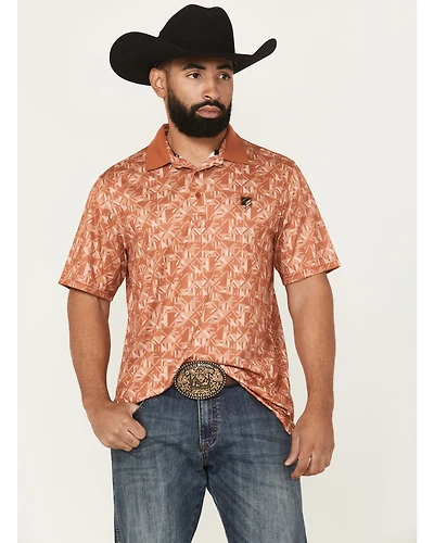 RANK 45® Men's Uptown Southwestern Print Short Sleeve Button-Down Polo Shirt