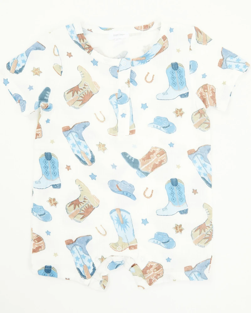 Angel Dear Infant Boys' Cowboy Boots Henley Shortall
