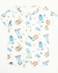 Angel Dear Infant Boys' Cowboy Boots Henley Shortall