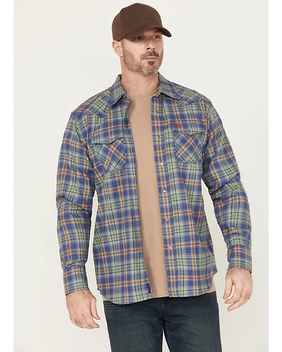 Ariat Men's FR Wilshire Plaid Print Long Sleeve Snap Work Shirt