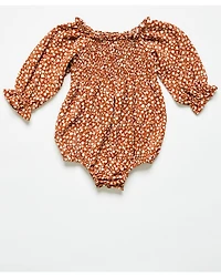 Yura Infant Girls' Floral Print Long Sleeve Onesie