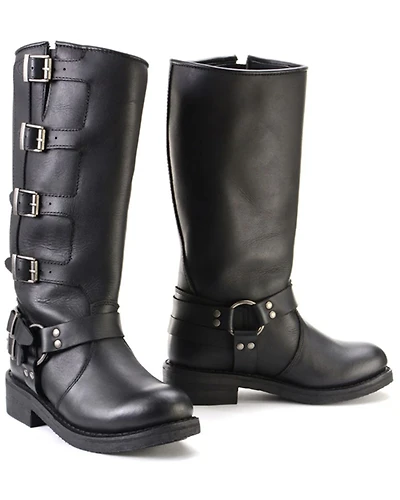 Milwaukee Leather Women's Buckle Detail Tall Motorcycle Boots - Round Toe