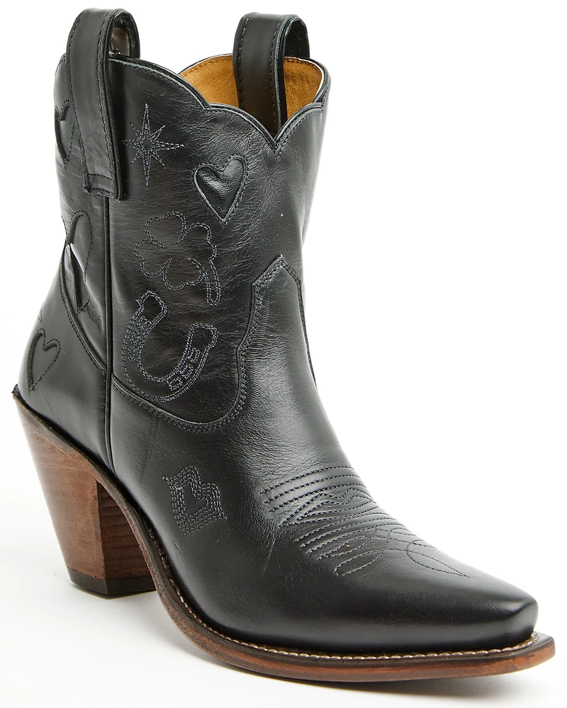 Besita Boots Women's The Lucky Inlay Western Booties - Snip Toe