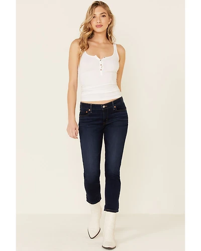 Levi's Women's Dark Wash Cobalt Obedience Boyfriend Crop Jeans