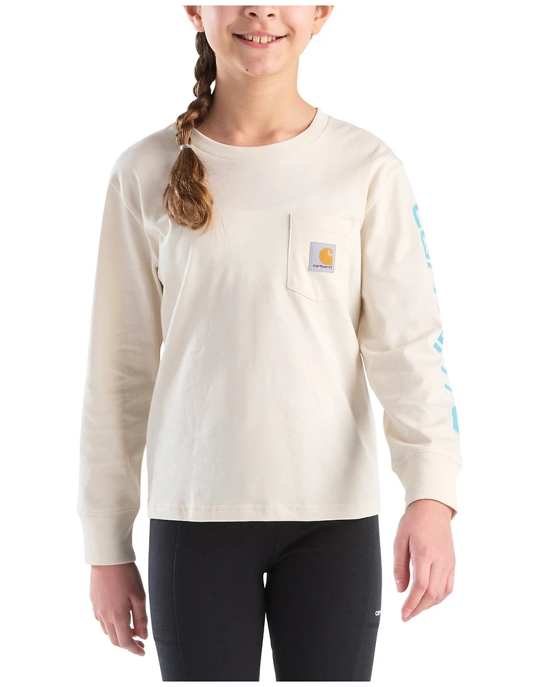 Carhartt Girls' Logo Pocket Long Sleeve T-Shirt