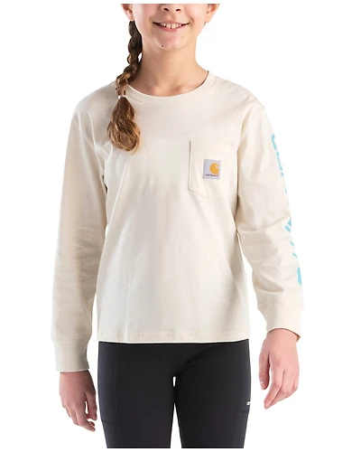 Carhartt Girls' Logo Pocket Long Sleeve T-Shirt