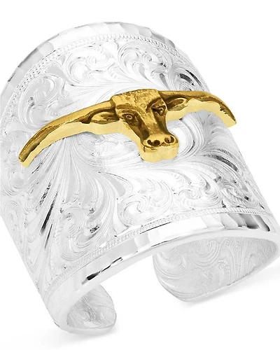 Montana Silversmiths Women's Out West Ring with Longhorn