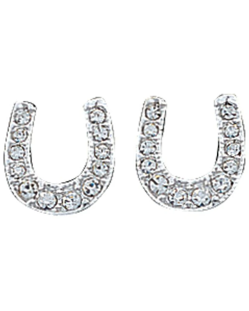 Montana Silvermsiths Women's Rhinestone Encrusted Horseshoe Earrings